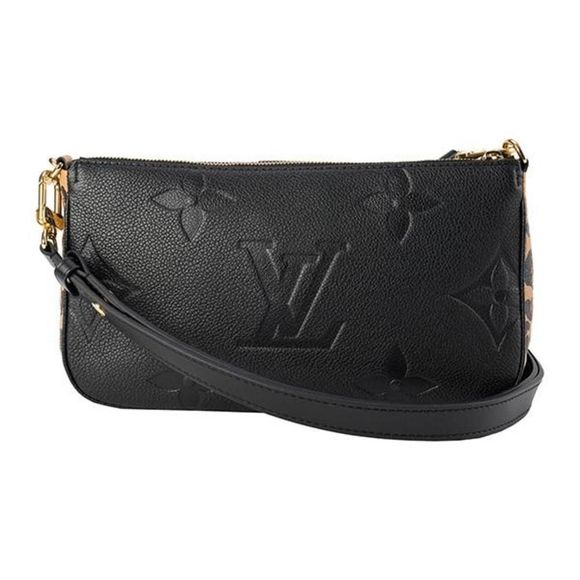 Louis Vuitton Monogram Chain Shoulder Bag Leather Black Leopard Print - Picture 2 of 9